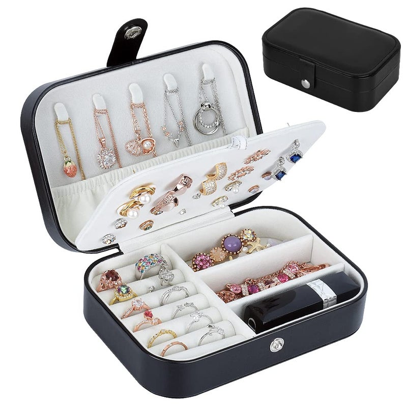 homchen Travel Jewelry Organiser Cases, Jewelry Storage Box for Necklace, Earrings, Rings, Bracelet (Box-White) - Image 1